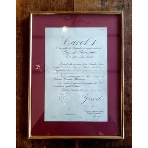 Diplôme Militaire Grand Croix de la Couronne de Roumanie