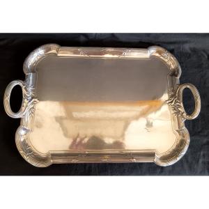 Silver-plated Tray By Christofle, Gallia Collection