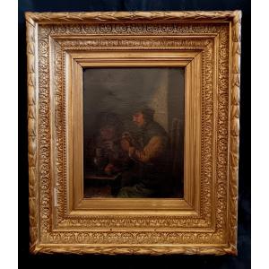 Oil On Canvas, Dutch School, Tavern Scene, 19th Century
