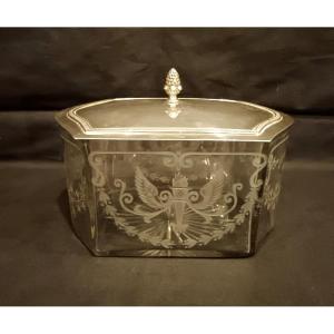 Louis XVI-style Crystal And Silver-plated Metal Box