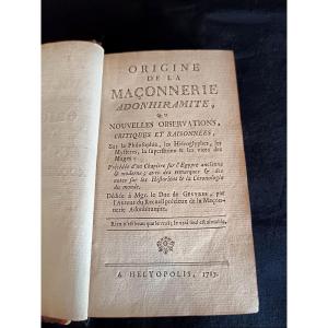 Origin Of Adonhiramite Freemasonry In Helyopolis 1787