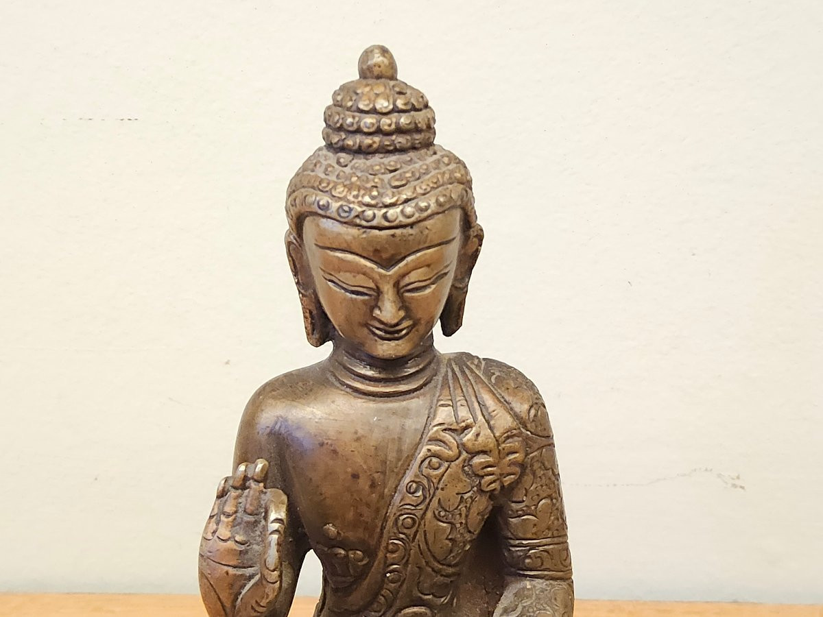 Statue  tibétaine en bronze -photo-3