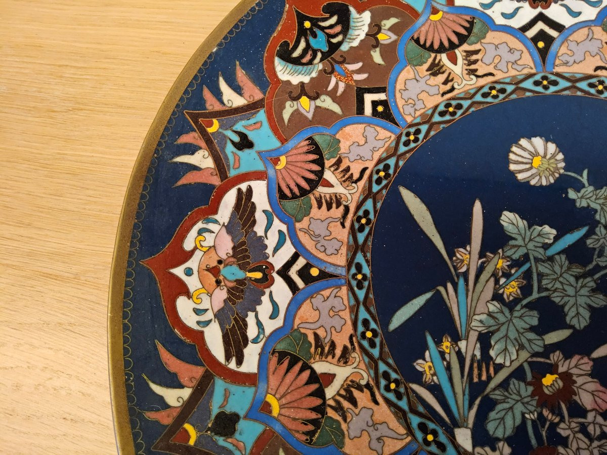 Plat japonais en cloisonné. -photo-1