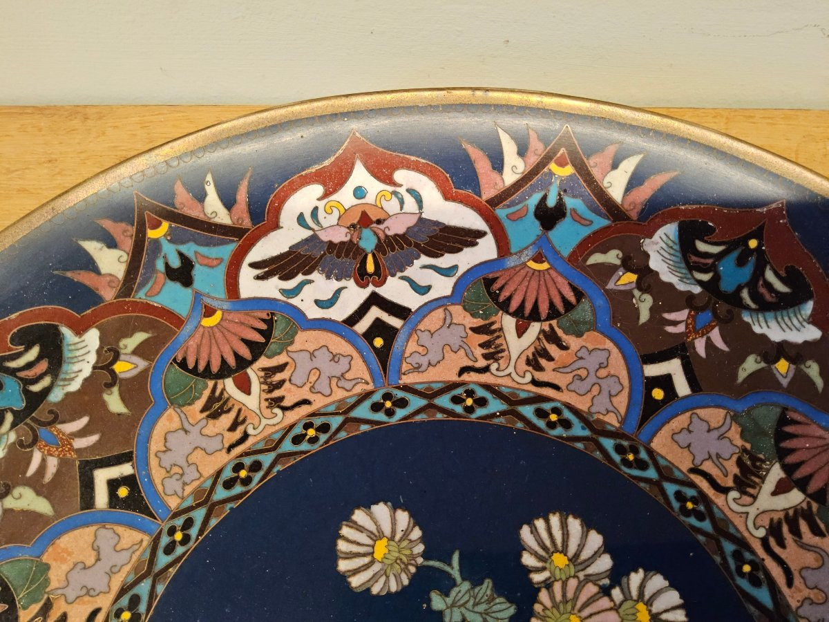Plat japonais en cloisonné. -photo-2