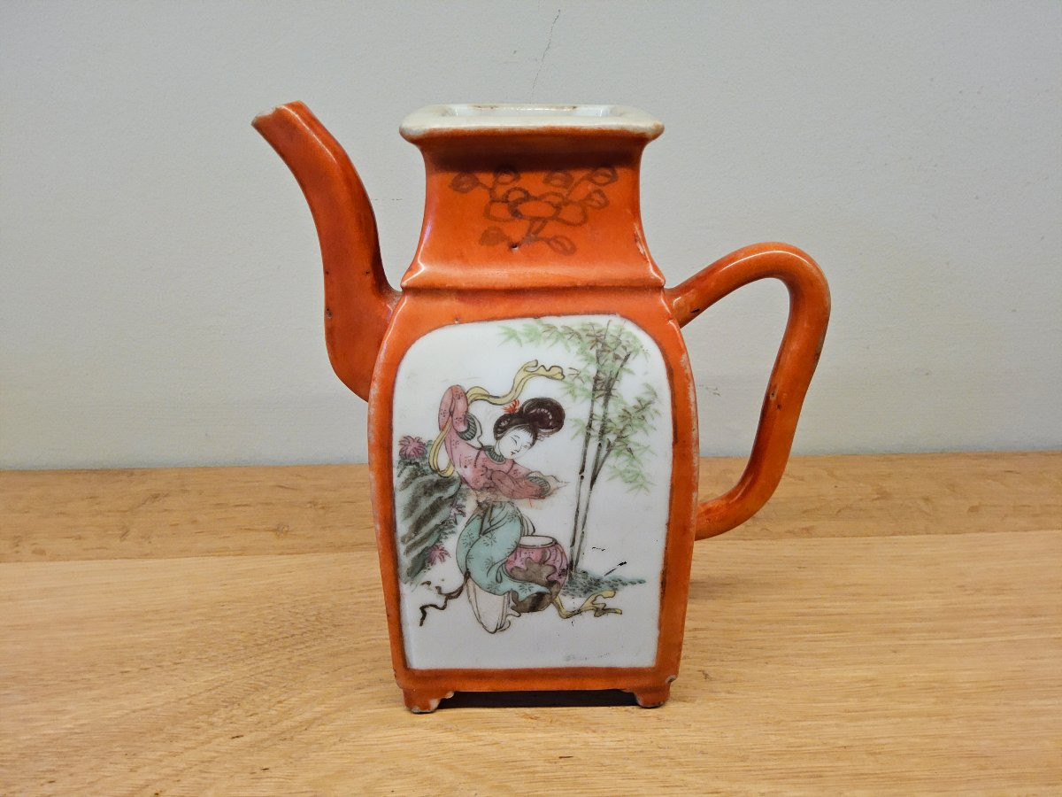Chinese Porcelain Teapot, Guangxu Period-photo-4
