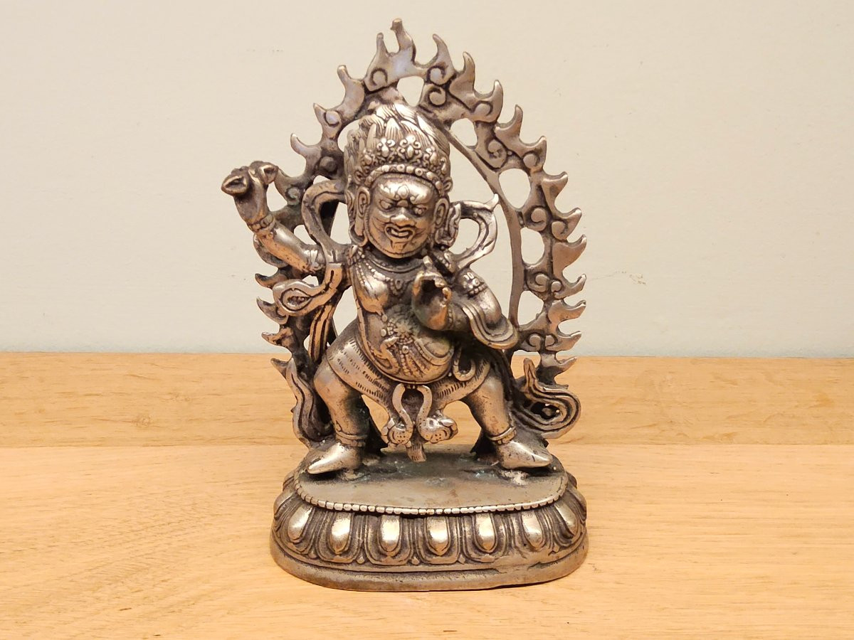 Statue en bronze argentée de Vajrapani-photo-1