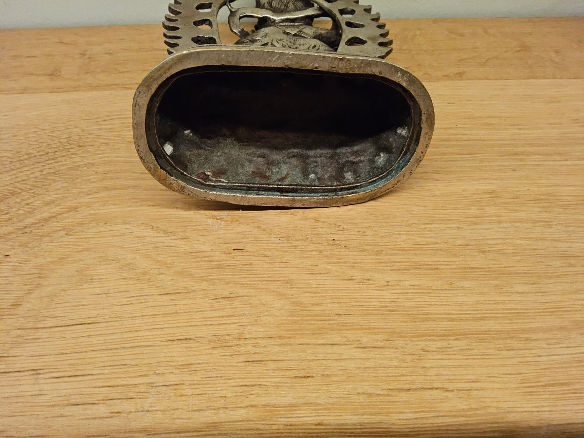 Statue en bronze argentée de Vajrapani-photo-3