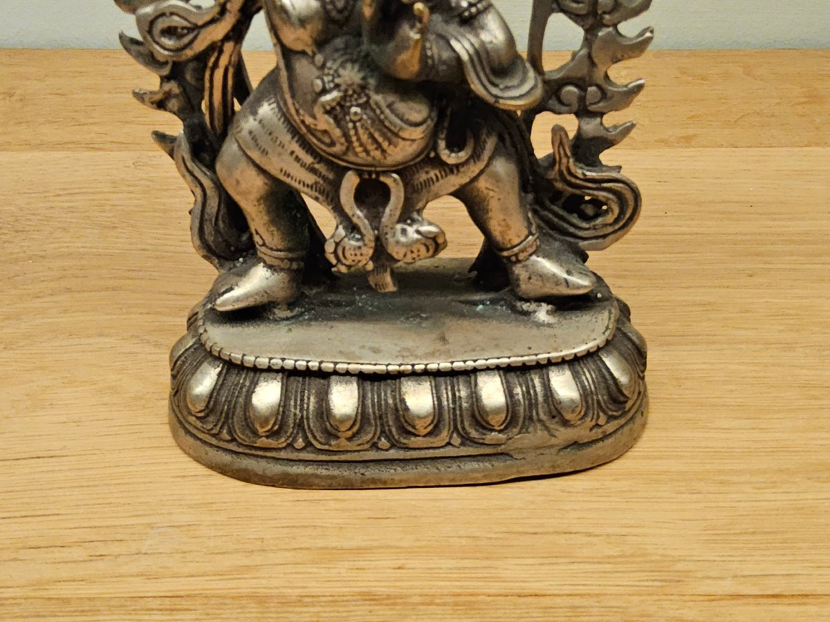 Statue en bronze argentée de Vajrapani-photo-4