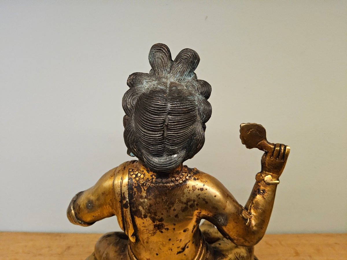 Tibetan Statue In Gilded Bronze.-photo-5