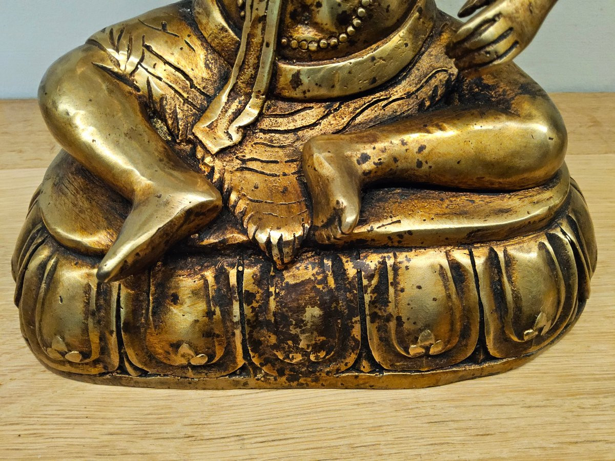 Tibetan Statue In Gilded Bronze.-photo-6