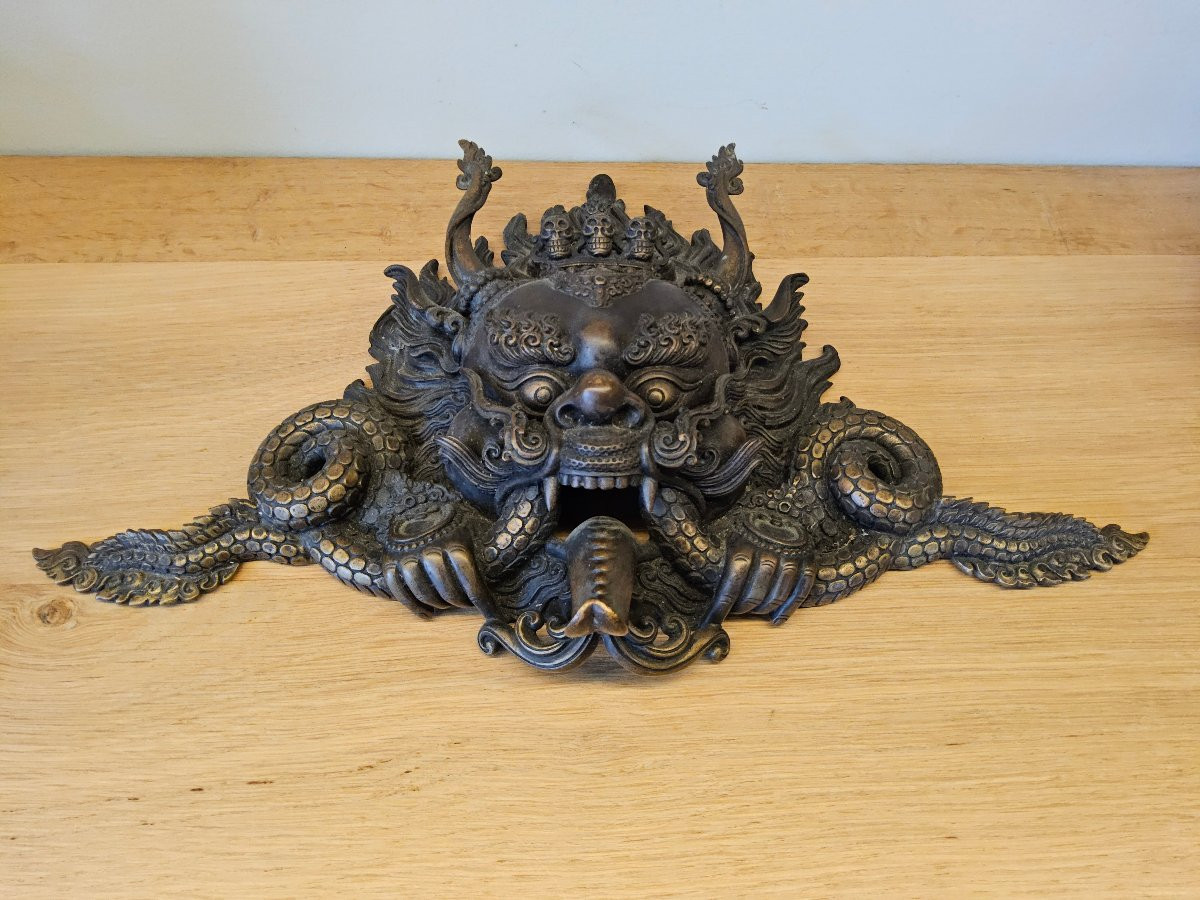 Masque tibétain en bronze -photo-2