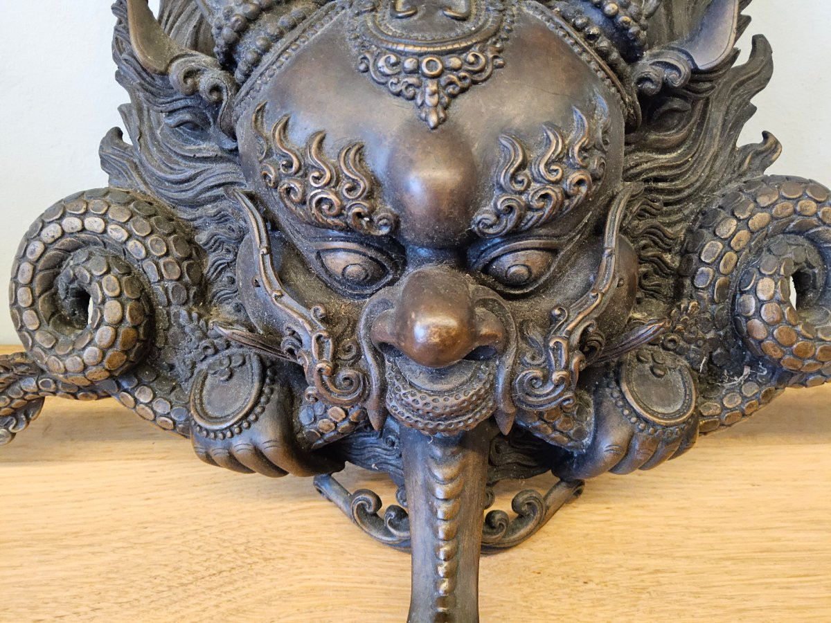 Masque tibétain en bronze -photo-3