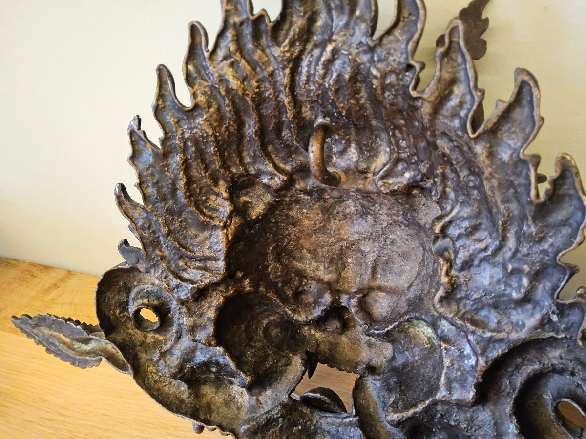 Masque tibétain en bronze -photo-3