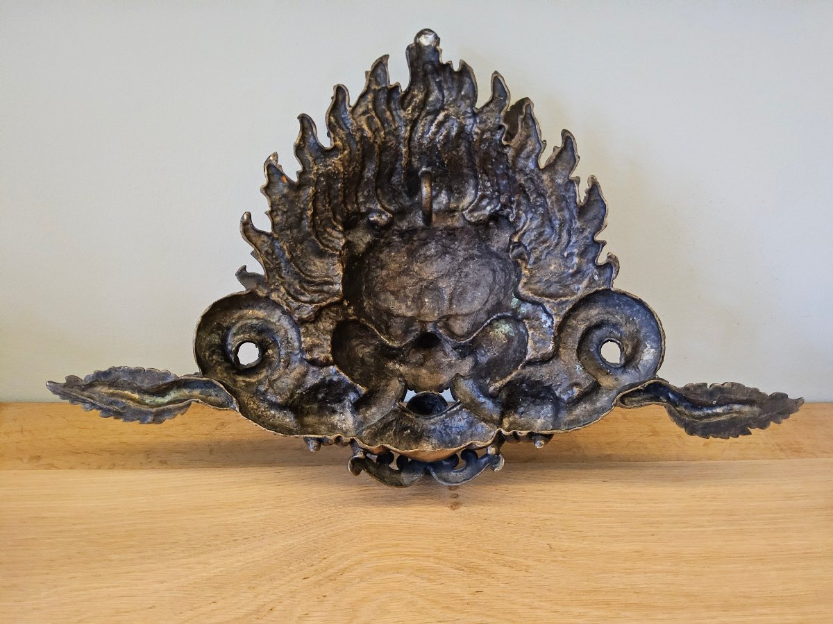 Masque tibétain en bronze -photo-4