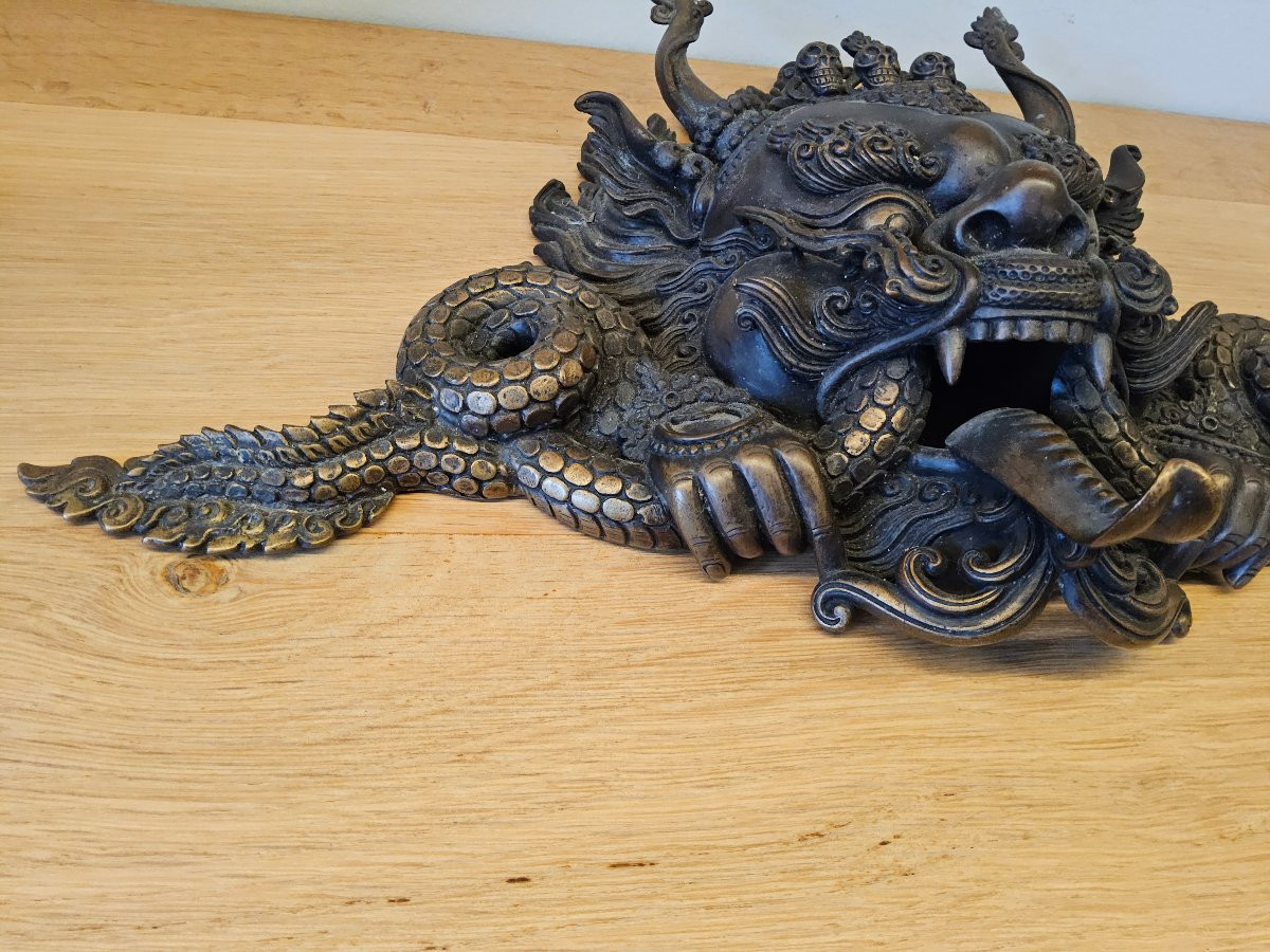 Masque tibétain en bronze -photo-5