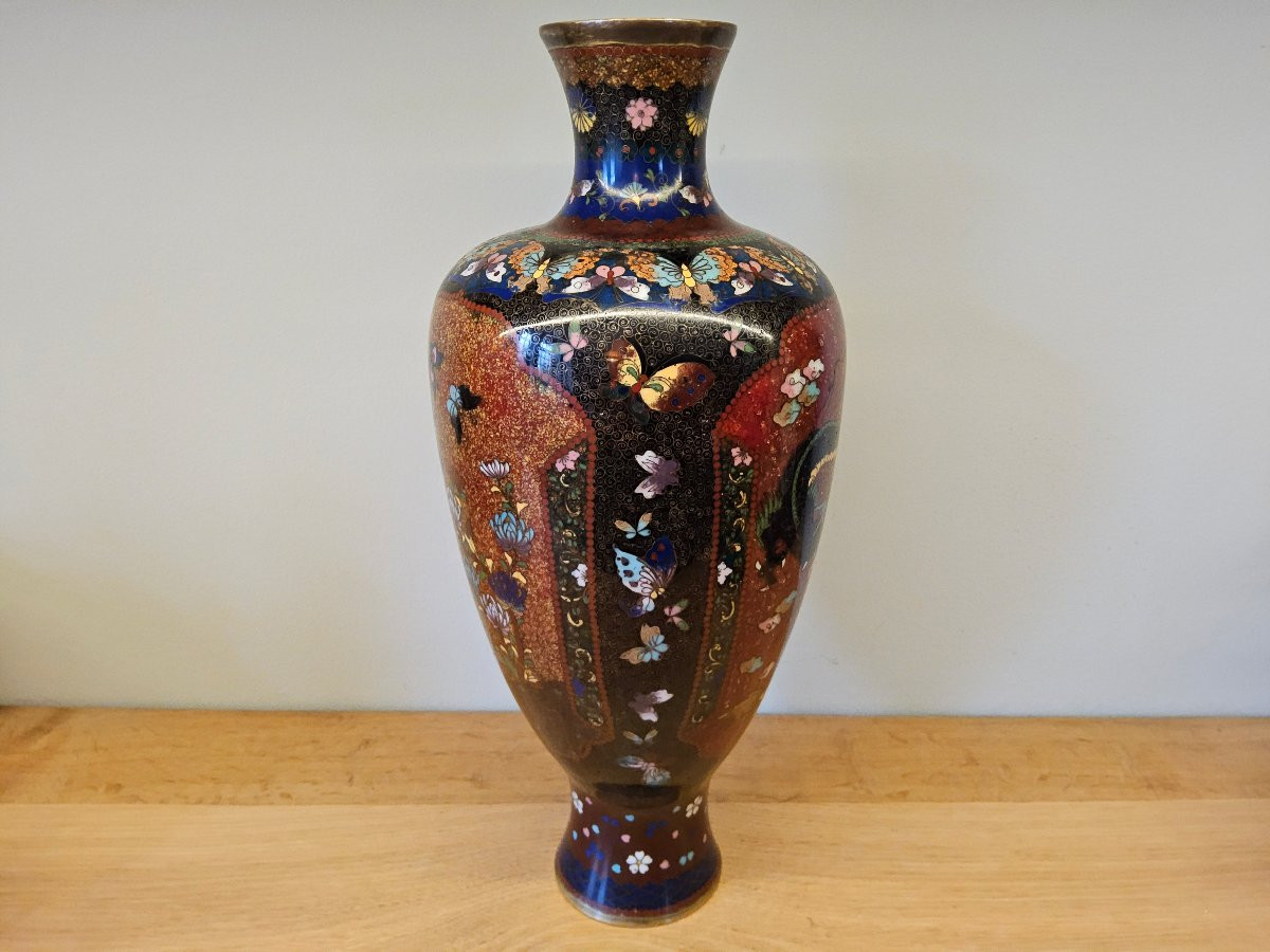 Large 19th-century Japanese Cloisonné Vase-photo-3