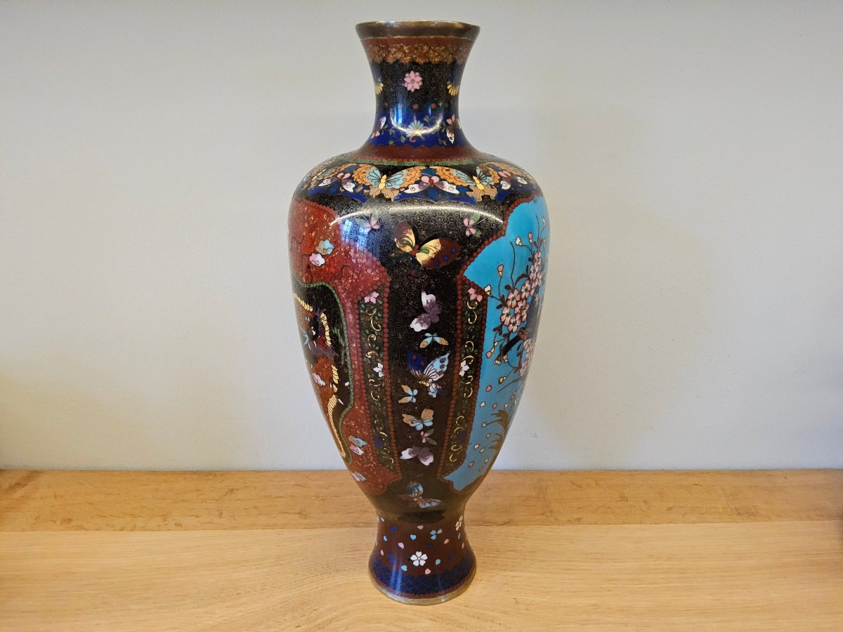 Large 19th-century Japanese Cloisonné Vase-photo-5