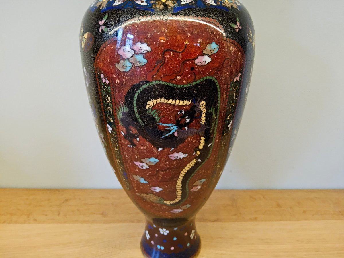 Large 19th-century Japanese Cloisonné Vase-photo-6