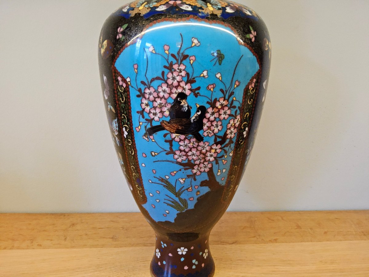 Large 19th-century Japanese Cloisonné Vase-photo-8