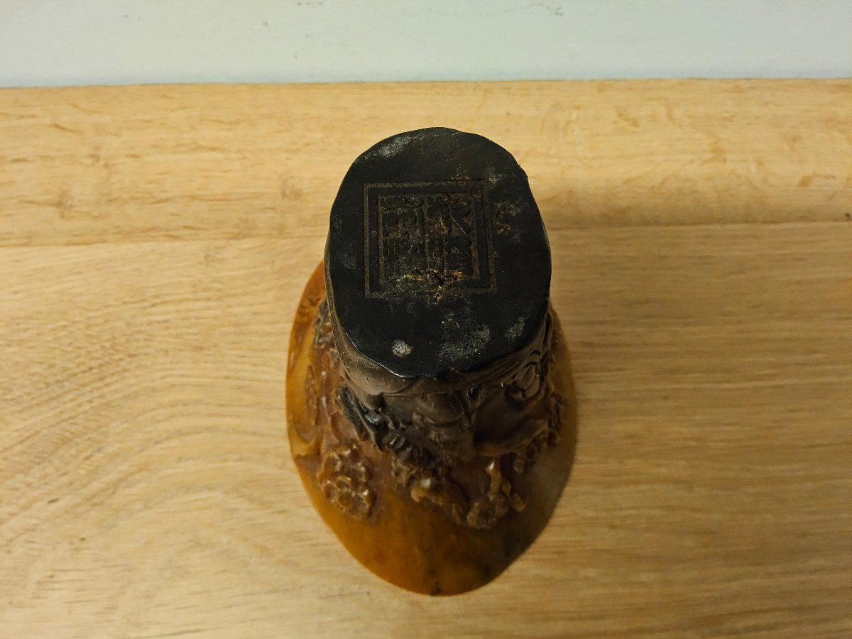 Coupe libatoire chinoise en corne de buffle-photo-5