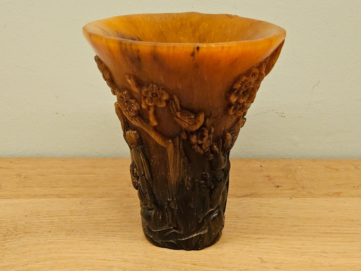 Coupe libatoire chinoise en corne de buffle-photo-6