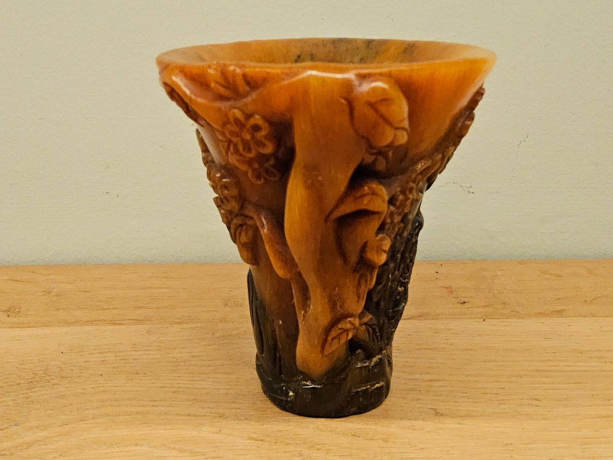 Coupe libatoire chinoise en corne de buffle-photo-7