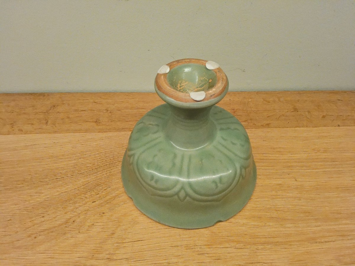 Coupe sur piedouche chinoise des fours de Longquan-photo-3