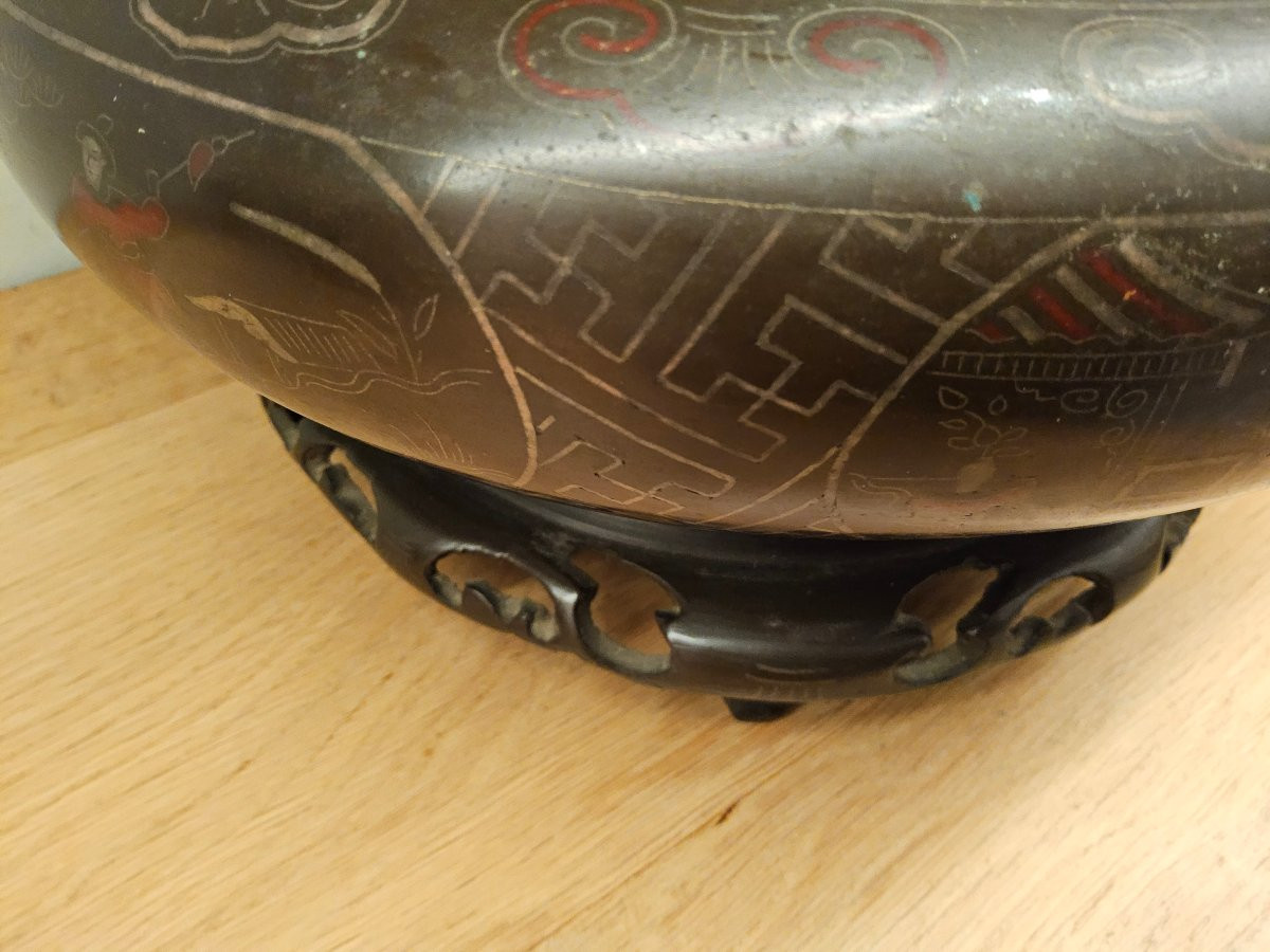 Large Vietnamese Bronze Incense Burner -photo-6