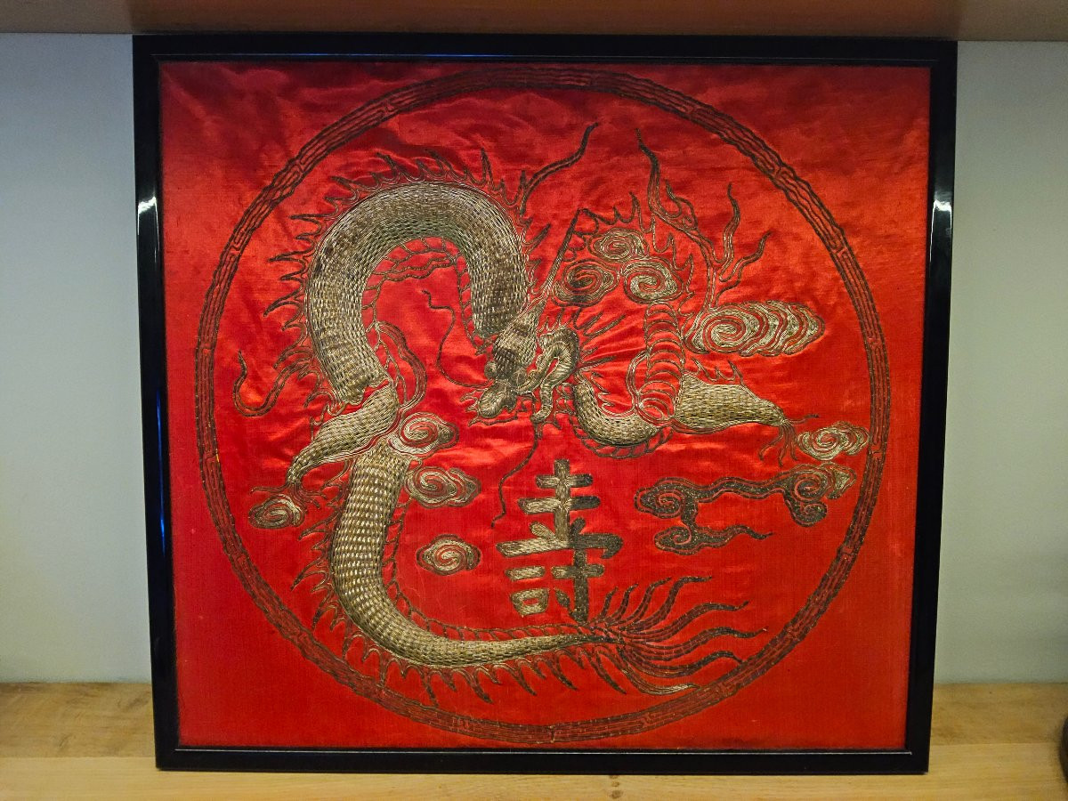 Broderie asiatique sur soie-photo-4