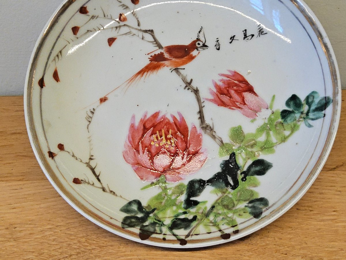 Paire de coupelles en porcelaine de la famille rose-photo-1