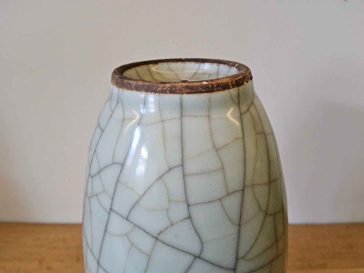 Vase chinois de type "Ge" en céladon.-photo-4