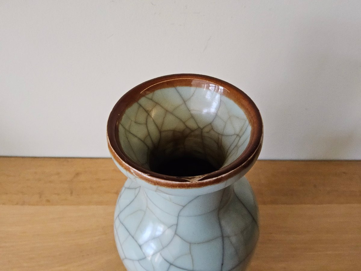 Vase chinois de type "Ge" en céladon.-photo-7