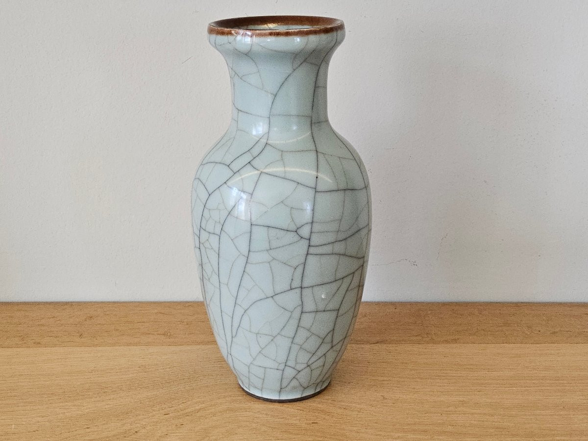 Vase chinois de type "Ge" en céladon.-photo-8