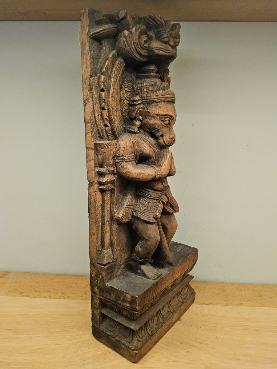 Wooden Wall Panel Of The Monkey God Hanuman.-photo-4
