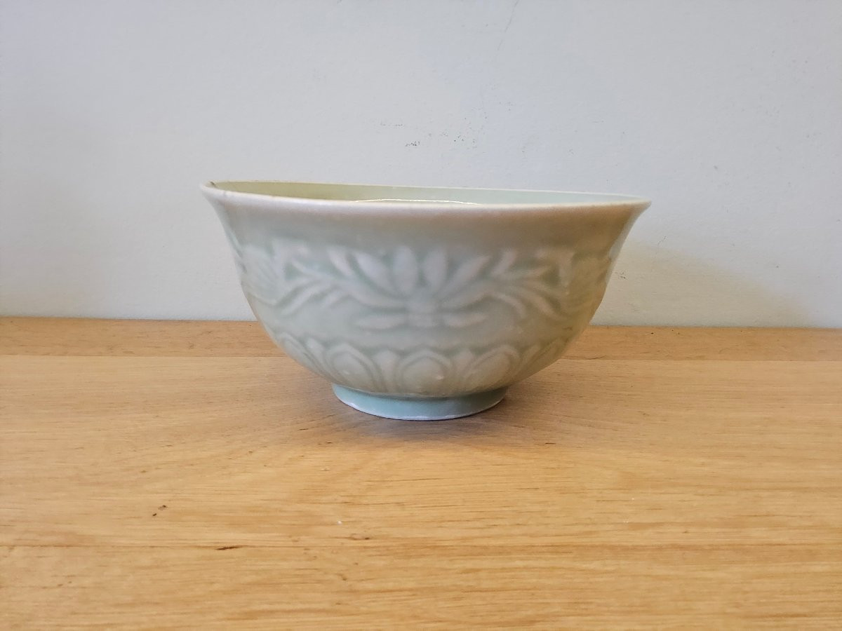 Grand bol en celadon ancien-photo-1