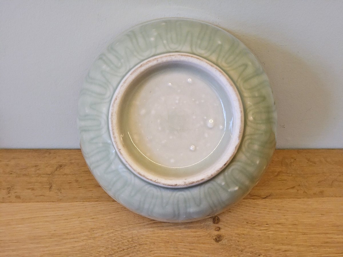 Grand bol en celadon ancien-photo-2