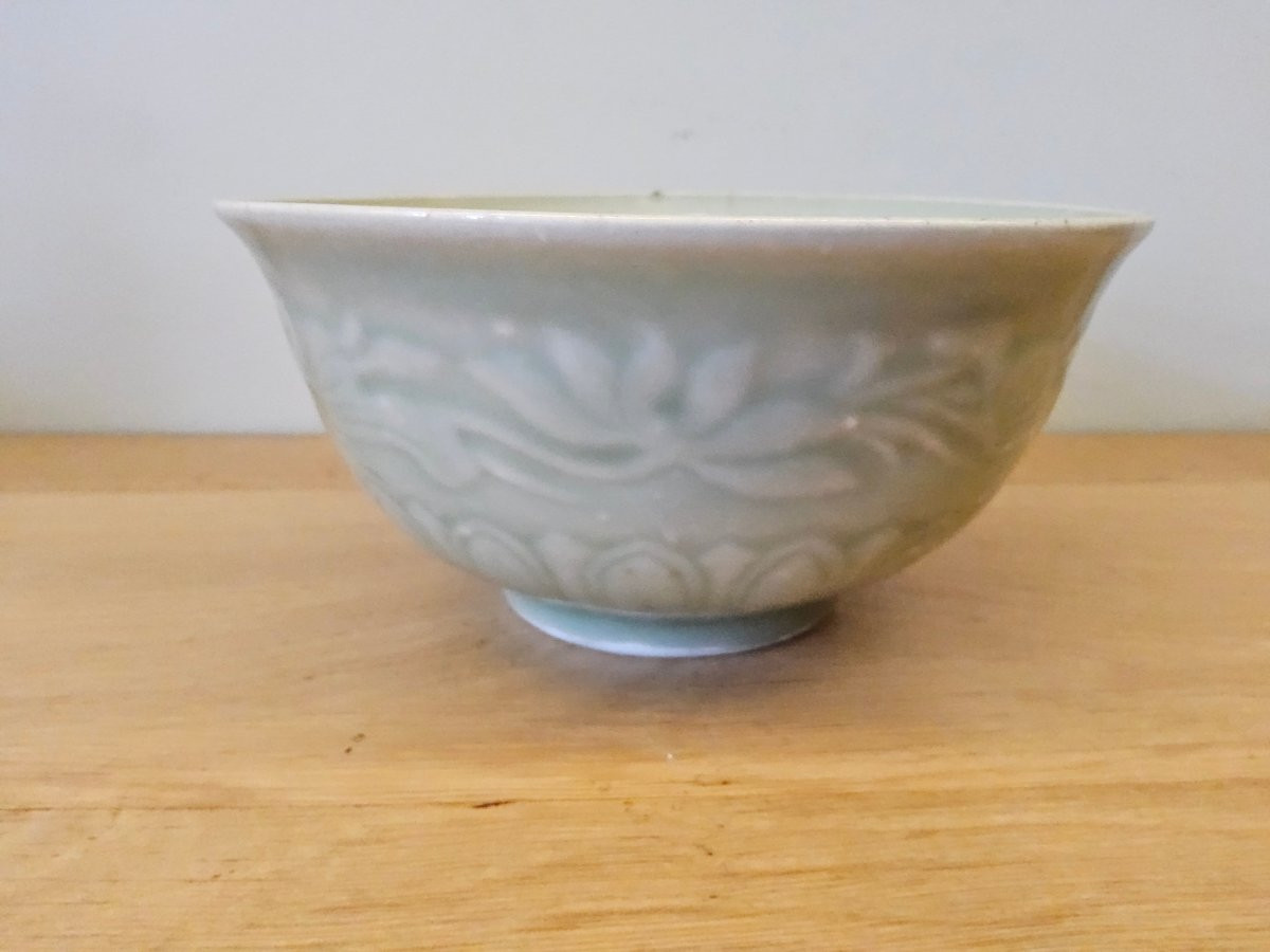 Grand bol en celadon ancien-photo-7