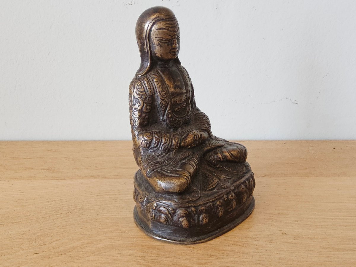 Bronze Statue Of A Tibetan Lama-photo-3