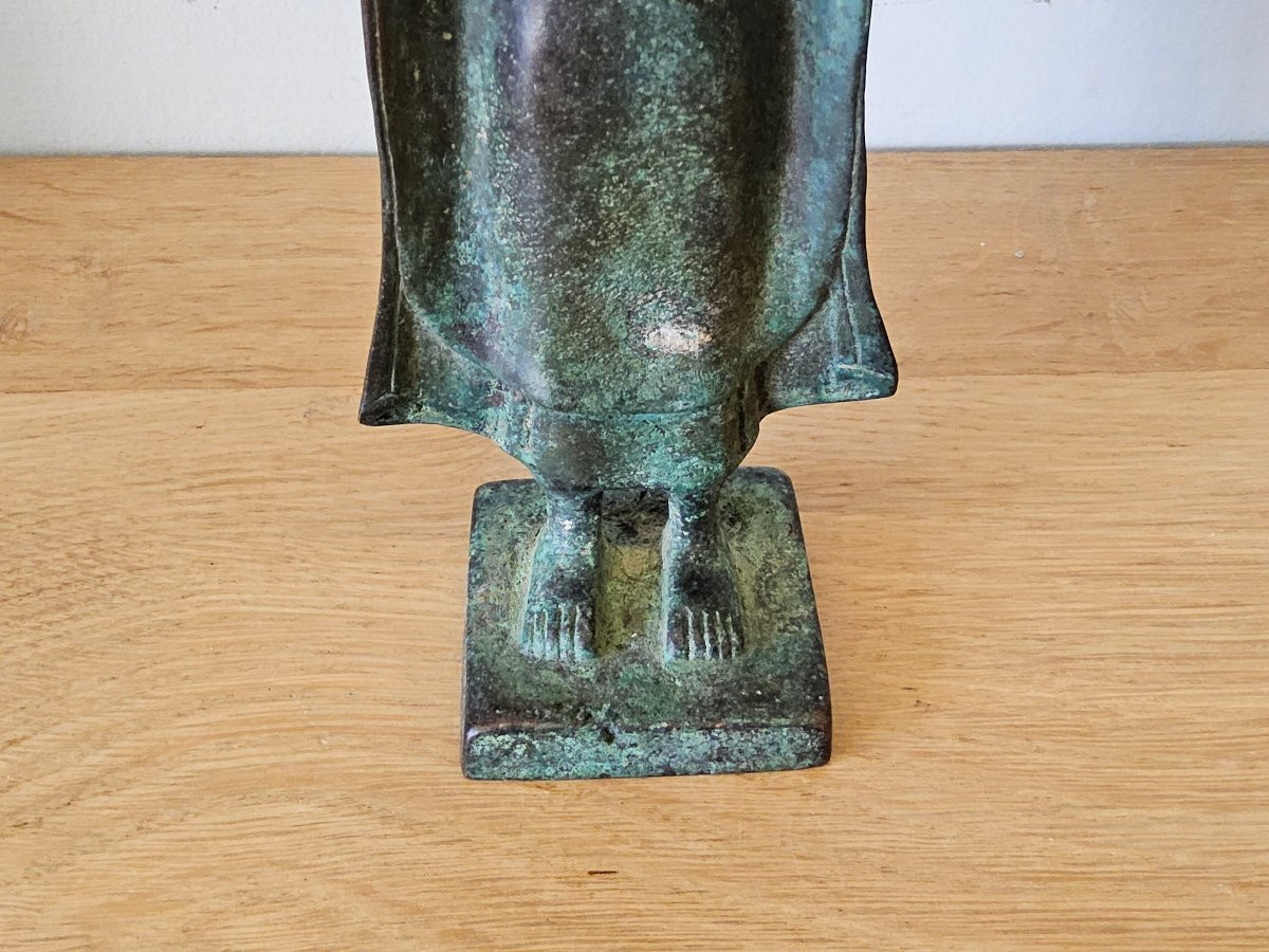 Bouddha en bronze, style Mon Dvaravati. Thaïlande. -photo-2