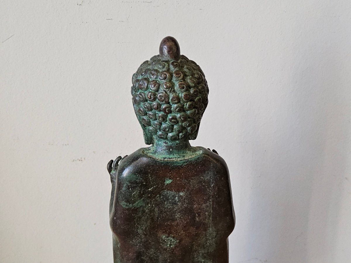 Bouddha en bronze, style Mon Dvaravati. Thaïlande. -photo-5