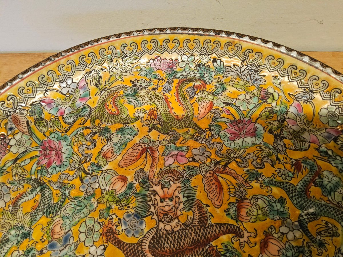 Chinese Plate With 9 Dragons-photo-2