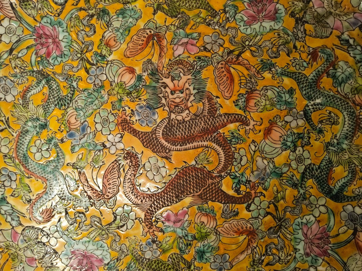 Chinese Plate With 9 Dragons-photo-4