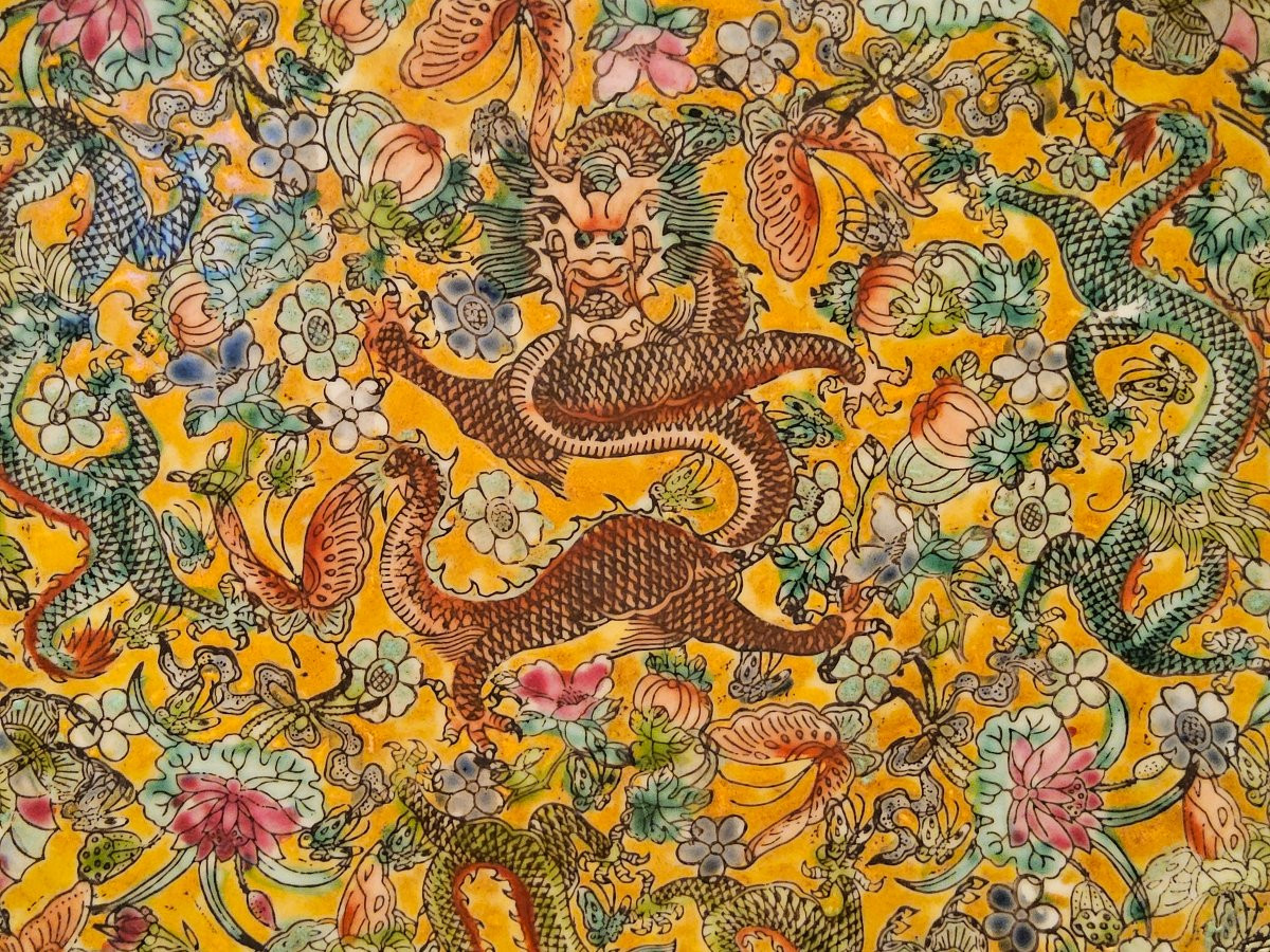 Chinese Plate With 9 Dragons-photo-4