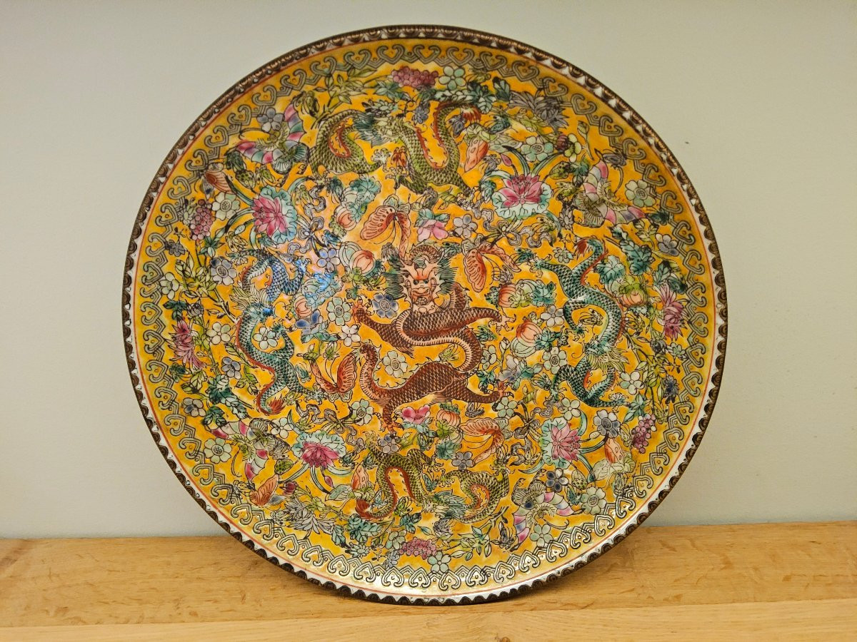 Chinese Plate With 9 Dragons-photo-5
