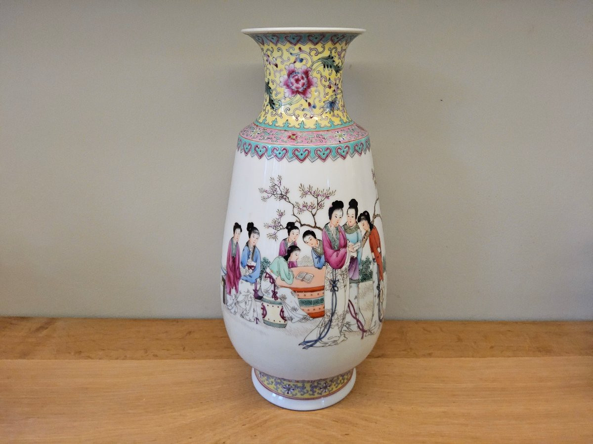 Chine. Vase de la famille rose.-photo-6