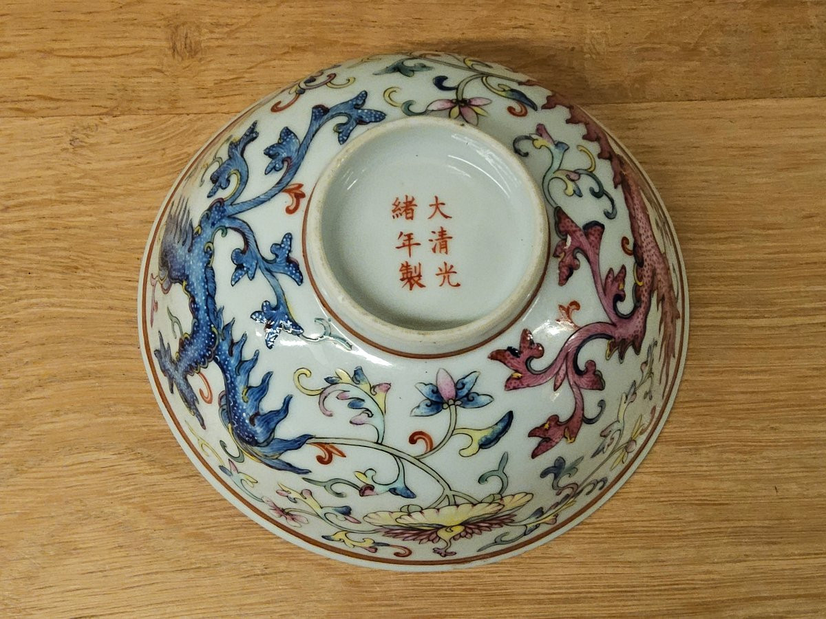 Pair Of Phoenix Bowls. China, 19th Century. Guangxu Period (1875-1908).-photo-1