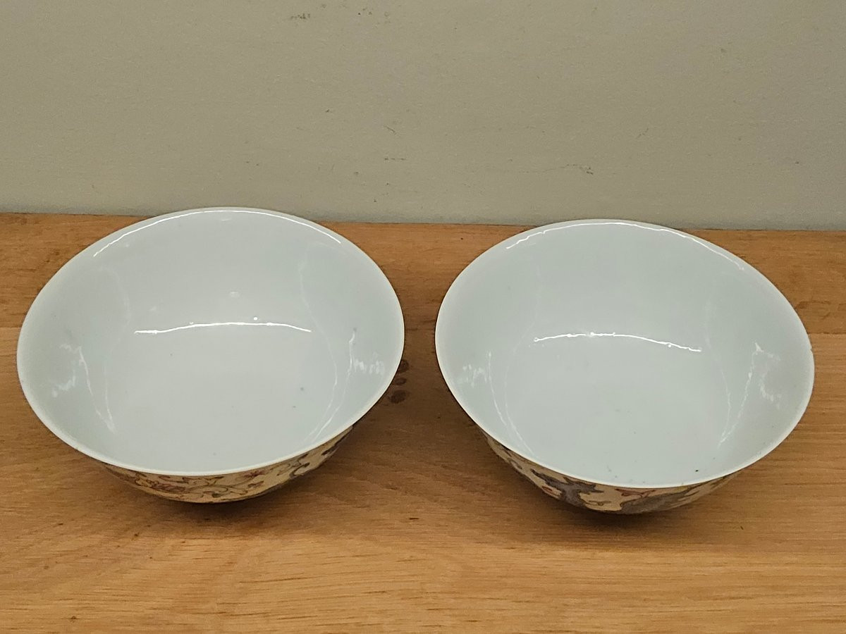Pair Of Phoenix Bowls. China, 19th Century. Guangxu Period (1875-1908).-photo-4