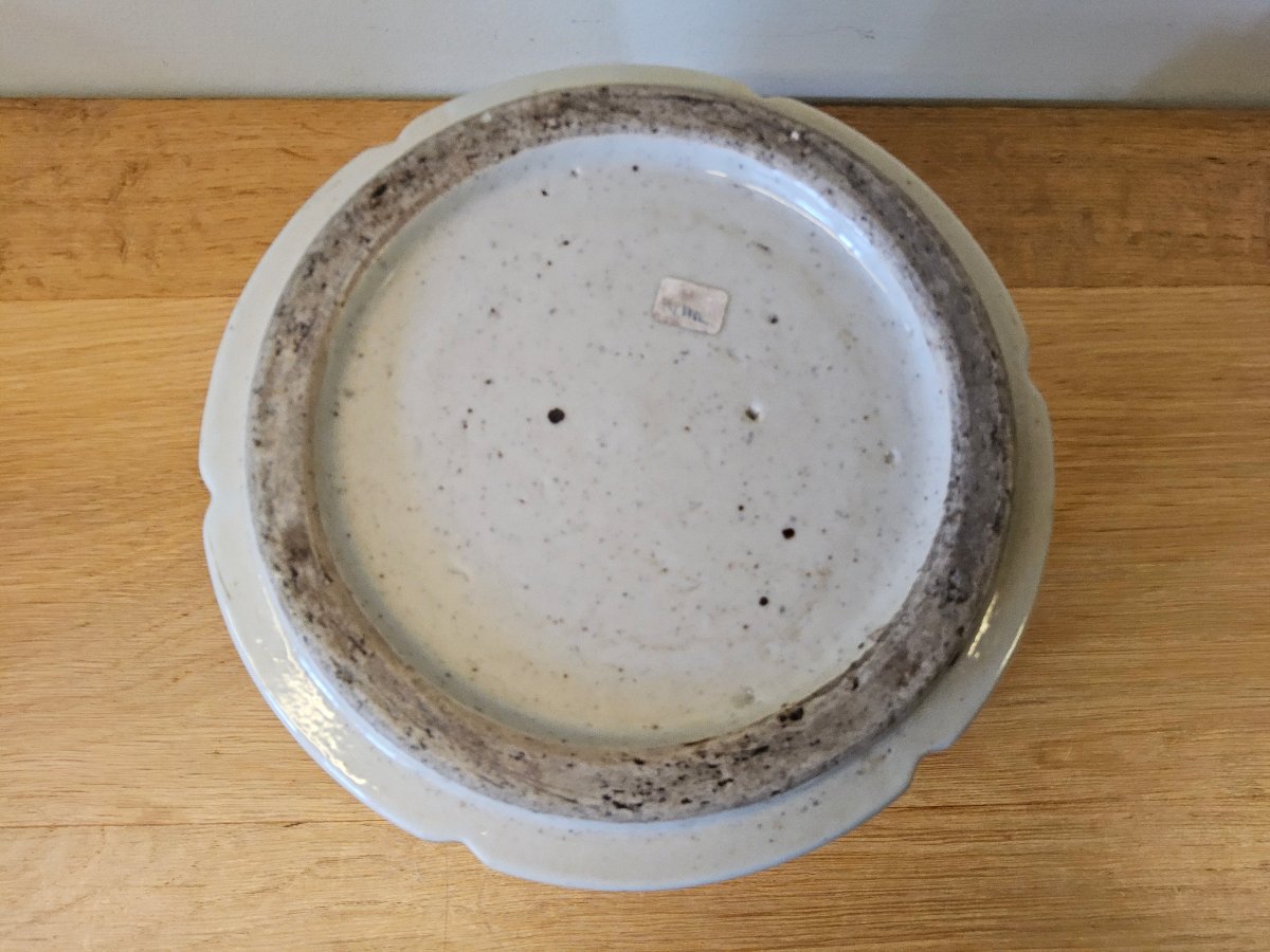 Chine. Lave pinceaux "bitong" en porcelaine et décors en bleu sous couverte-photo-6