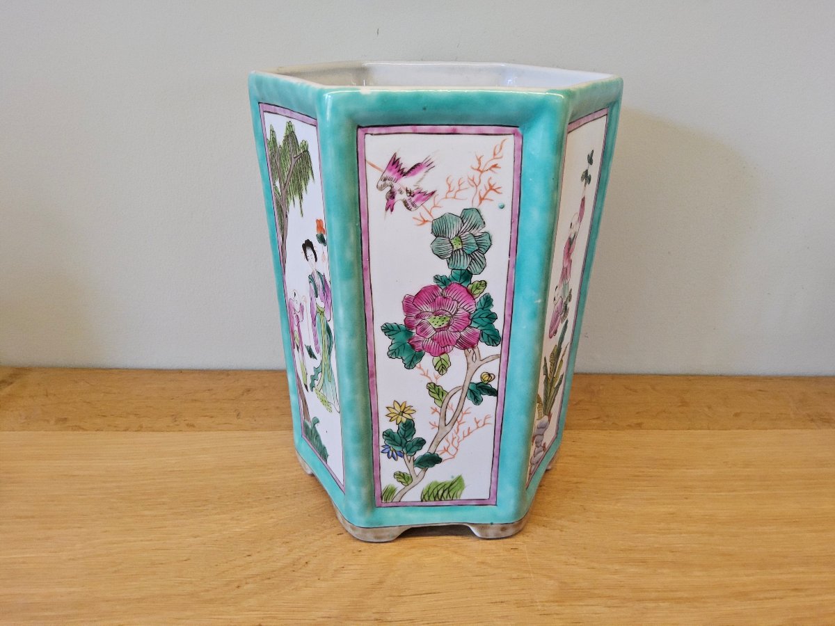 China. Large "bitong" Porcelain Brush Pot-photo-4