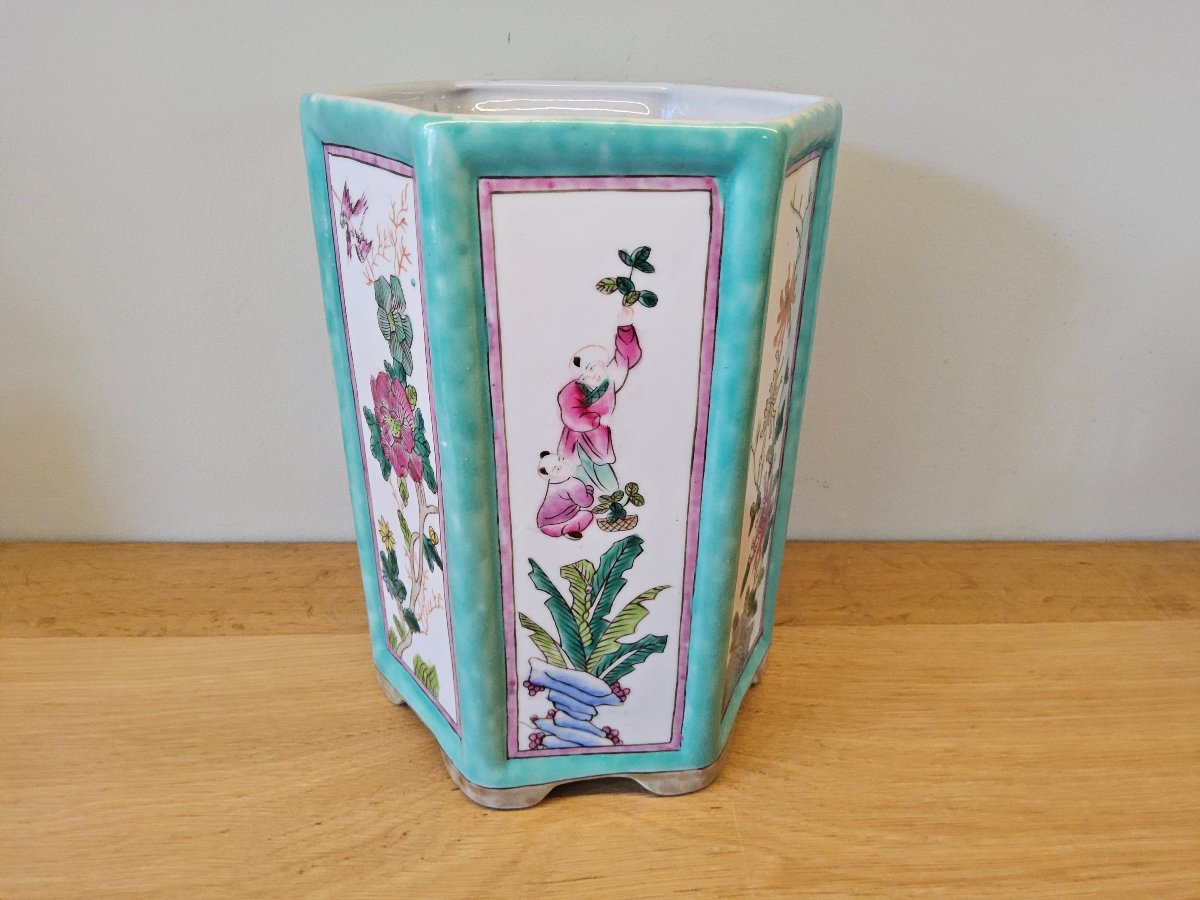 China. Large "bitong" Porcelain Brush Pot-photo-1